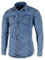 SEVEN EAGLE Herren Langarm-Denim-Hemd mit Zwei Taschen und Druckknöpfen (XXL, Blau Schnee)