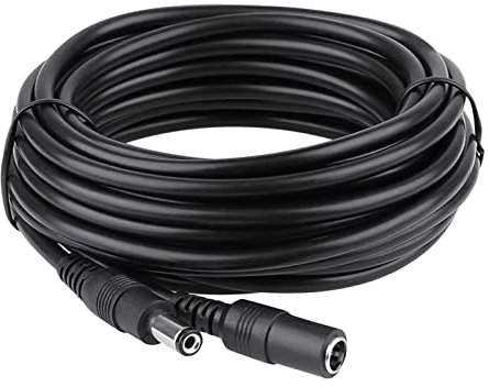 Auroh 5 Meter CCTV 2.1 x 5.5mm DC 12V Power Extension Cable Black Male to Female, Power Supply Adapter Extender Cord for CCTV Security Cameras, DVRs, LED Strips, Routers