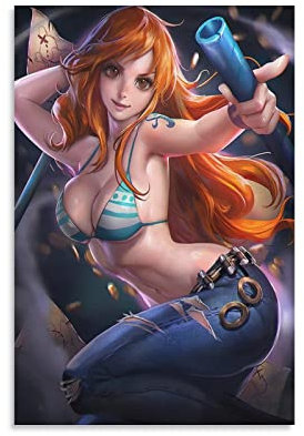 NANXIANG Ein Stück - Anime-Poster Nami-Poster Kunstdruck Wand Foto Farbe Poster Hängendes Bild Familiendekoration 20 x 30 cm