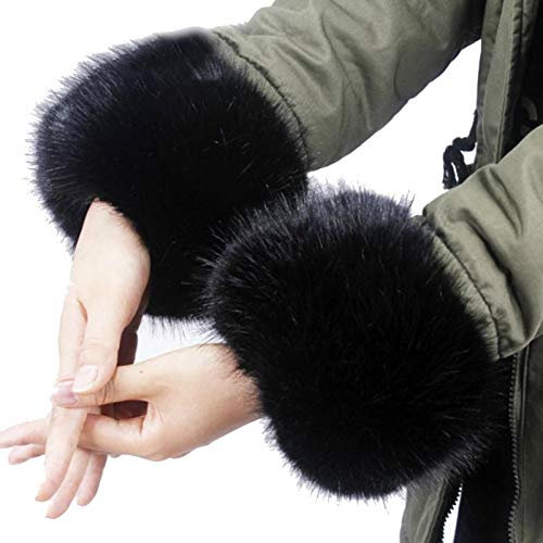 Kunstfell-Handgelenkmanschetten | Winter-Pelzbänder, Kunstfell-Handgelenkwärmer, Winter-Must-Have, pelzige Bänder, Armwärmer für Frauen, Mädchen