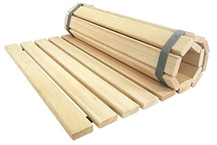 SudoreWell® Sauna Rollrost Holzmatte Bodenrost Pinie 100 x 60 x 1,5cm (AP-06 GW)