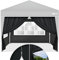 tillvex® 4X Seitenwand für Pavillon 3x3m | Faltpavillon Seitenteile wasserabweisend | Seitenfenster & Reißverschluss | Seitenwände für Gartenzelt Partyzelt