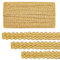 PandaHall 15 Yards Golden Spitzenband 15mm Braid Lace Trim Gewebtes Gold Paillettenband Filigrane Gimpenborte Für Vorhangpolster, Heimdekoration, Handwerk