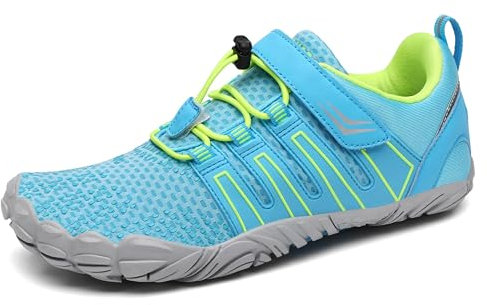 SAGUARO Barfuss Schuhe Damen - Barfußschuhe Damen - Outdoor Barfussschuhe Leichte rutschfeste Zehenschuhe Barfuß Fitnessschuhe Traillaufschuhe Himmelblau,Gr.40
