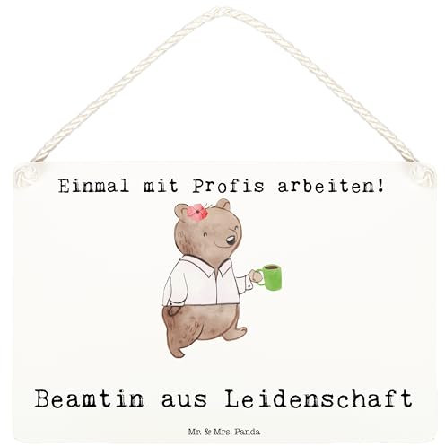 Mr. & Mrs. Panda Deko Schild Beamtin Leidenschaft DIN A6 - Geschenk, Firma, Studium, Wandschild, Beamte, Abschied, Beamtentum, Türschild, Kollege,