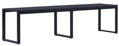 Banc de jardin 180 cm Panneau PS Noir