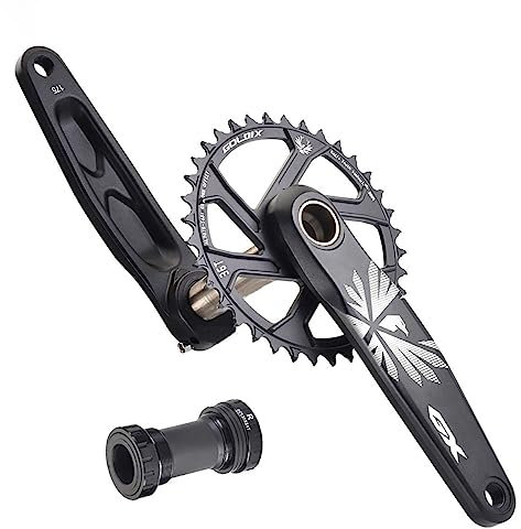 DFNBVDRR Hohle Integrierte MTB-Kurbelgarnitur Ultra-leichte 170/175mm Kurbel 30/32/34/36/38T GXP Kettenblatt Für Mountainbike Mit Tretlager 9-12 Gang (Color : 175mm, Size : 34T)