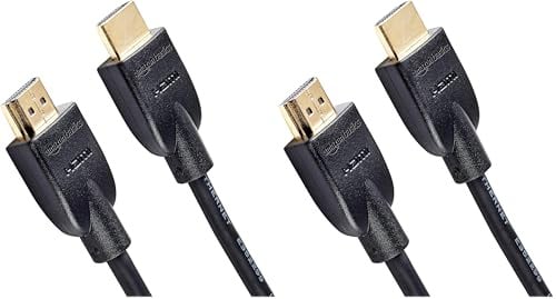 Amazon Basics 4K HDMI-Kabel, 18 Gbit/s Highspeed mit Ethernet, 4K@60Hz, 2160p, 1.8 m, Schwarz (Packung mit 2)
