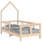 vidaXL Kinderbett, Kinder Bettgestell in Hausform, Hausbett für Kleinkinder zwischen 18 Monaten und 4 Jahren, Einzelbett Kinder Holzbett, 70x140 cm Massivholz Kiefer