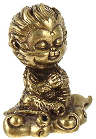 Gadpiparty 2 Stück Ornamente Tee Haustier Skulptur Frühlingsfest Messing Statue Chinesische Feng Shui Statue Figur Spielzeug Tischplatte Desktop Ornament Statuette Kupfer Auto