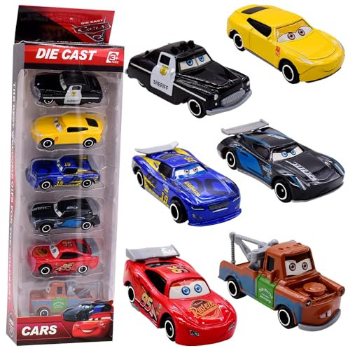 Cars Spielzeug Set Kinderidee Spielfahrzeuge Mini Spielzeugauto Cars Autos Spielzeug Kinder Rennen Auto Jungen Mädchen Kinderspielzeug Geburtsta für 3-12 Jahre Kinder 6 Stück