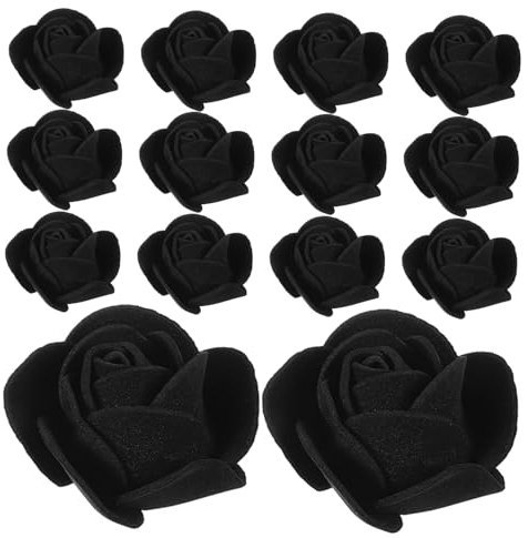 DEARMAMY DIY-Zubehör 100 Stück Schwarze Kunstblumen Große Stängellose Künstliche Schaumrosen Künstliche Rosenblütenköpfe Für Hochzeit Dekorationen Blumensträuße (1 4 Zoll) Partyblumen