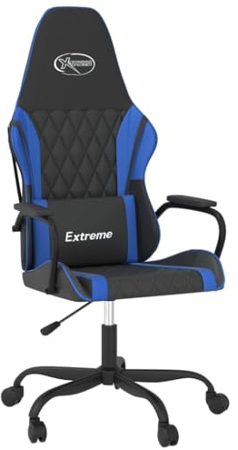 vidaXL Gaming Stuhl Höhenverstellbar Drehbar Chefsessel Bürostuhl Drehstuhl Sportsitz Bürosessel Schreibtischstuhl Schwarz Blau Kunstleder