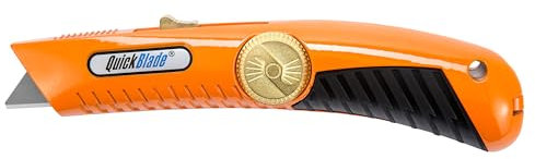 Pacific Handy Cutter Sicherheits-Cuttermesser mit automatischem Klingenrückzug, hi-vis oranges Cuttermesser mit integriertem Klingenwechsel