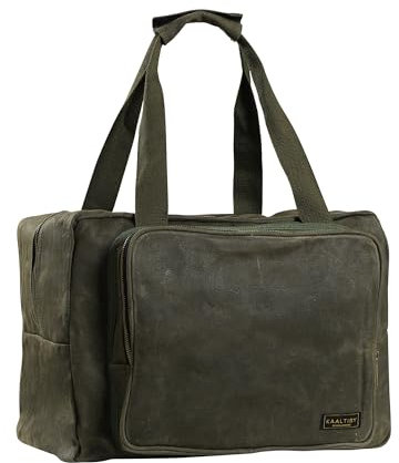 Tool Tote | Heavy Duty 16oz Waxed Canvas Tool Storage Bag - Portable 3 Pockets Tote Bag with Padded Handle& Metal Zipper, for Craftsman Gardener Carpenter Mechanic | 39x19x29cm