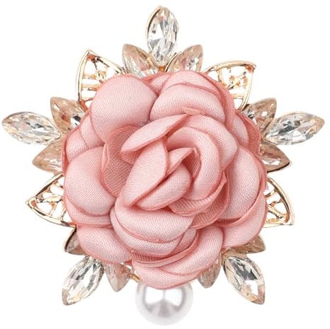 COMNICO Broche en Forme de Fleur pour Femme, Elégantes Roses en Cristal, Broches à la Mode Costume Bijoux Vêtements, Accessoires Sacs Décoration pour Femmes et Filles, Fête de Mariage