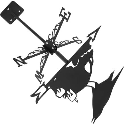 Milisten Girouette Décoration De Toit Vitesse du Vent Girouette Support De Toit Girouette Décorative Girouette Corbeau Noir Girouette Animal Indicateur De Direction du Vent Girouette De