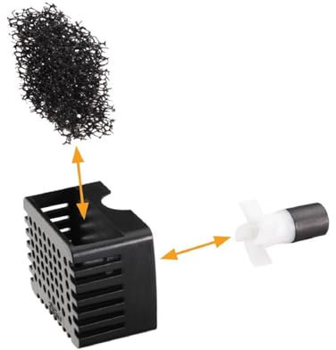 Blagdon Annual Maintenance Kit for the Liberty 180 Solar Floating Fountain Pump, Kit Contains Impeller, Pre-Filter Cage & 6 Pre-Filter Foams, Black, white