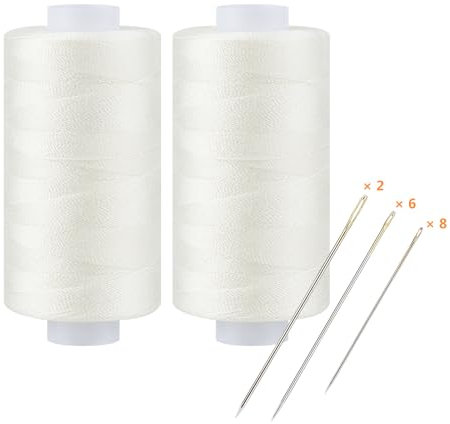 Simthread Polyester Nähgarn Quiltgarn für Nähen und Quilten Maschinen - Naturweiß 550 Yards/Spule