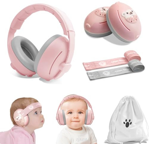 ONITOON Baby Ear Muffs, 2-in-1 Baby Noise Canceling Headphone, Hearing Protection for Babies 0-48 Months, Adjustable Headband