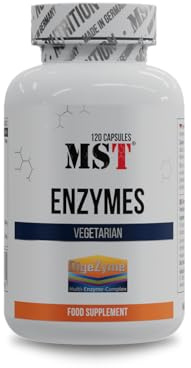 MST® Nutrition Multi-Enzym-Komplex mit DigeZyme® – Hochdosierte Verdauungsenzyme Amylase, Protease, ß-D-Galactosidase, Lipase, Cellulase, Bromelain & Papain – 120 Kapseln – Made in Germany