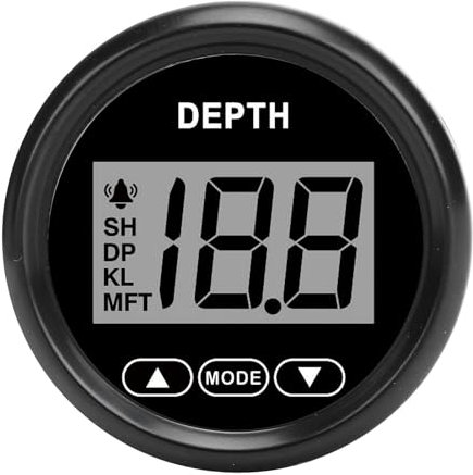 di Allarme Ecoscandaglio per Barca Display LCD Impermeabile 52 Mm (81000245 Quadrante Nero Lunetta Nera)