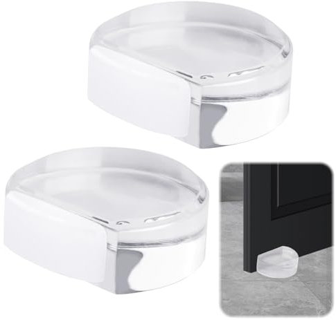2 Piezas Topes de Puerta Autoadhesivos Transparentes, Topes para Puertas de Suelo Adhesivos Transparentes, Tope Puerta Adhesivo, Tope de Puerta para Suelo, Protección de Suelos y Muebles