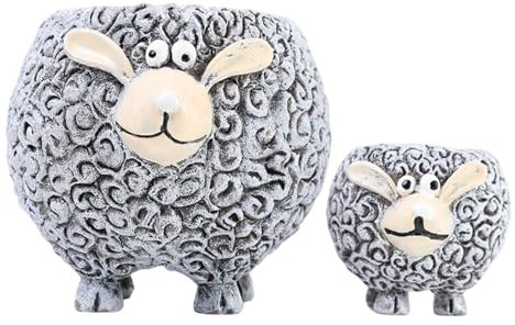 Zqkimzi Blumentöpfe für den Innenbereich, Schafpflanzen-Vase, Ziegenblumentöpfe, Tier-Pflanzgefäß Garten für Outdoor-Dekoration, vielseitige Heimdekoration, Stil Ziege und Schaf, bezauberndes Design