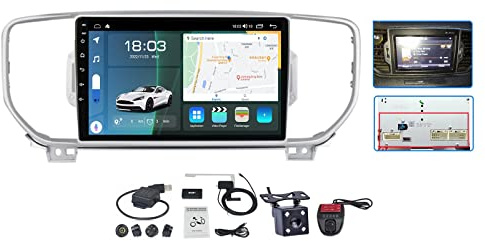 HYNMSM Para Kia Sportage 4 QL 2016-2018 Estéreo inalámbrico CarPlay Android Auto para automóvil de 9 pulgadas Android 13 Pantalla táctil Bluetooth DSP FM AM Radio para automóvil con navegación GPS 4G