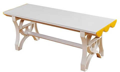 LHXLSH Stabile Parkbank, Bank Kunststoff Sitzbank, Parkbank Ohne Rücklehne, Gartenbank 2 Sitzer, für Den Außenbereich, für Garten, Terrasse, Balkon(White,100 * 40cm/39.3 * 15.7)