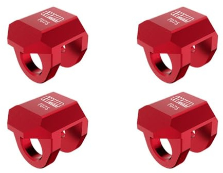 GPM Aluminium 7075 Alloy Front & Rear Shock Cap Protector for Arrma 1:14 Typhon GROM / 1:16 Mojave GROM / 1:18 Granite GROM Small-Scale Monster Truck Upgrades - Red