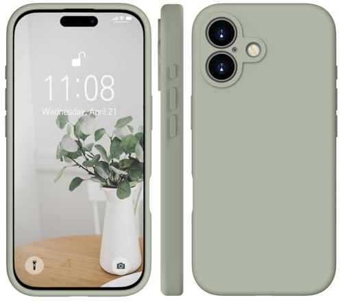 WXX für iPhone 17 Hülle Silikon Case, Handyhülle für iPhone 17 Ultra Dünn mit Microfiber, Flüssig Silikon Gel Gummi Kratzfeste Schutzhülle Matt Hülle für iPhone 17 6.3'' Kupfer Grün