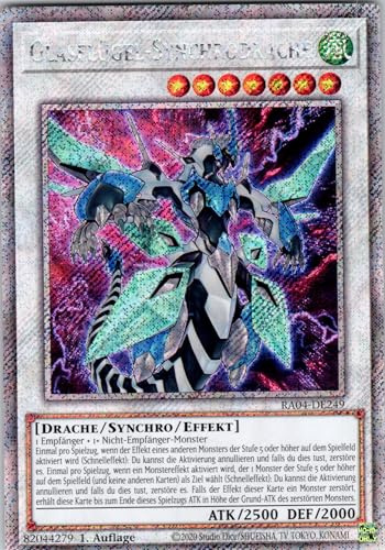 Glasflügel-Synchrodrache - RA04-DE249 - Platinum Secret Rare - 1. Auflage - Deutsch - Yugioh - Quarter Century Stampede - mit RC-Fieldcenter