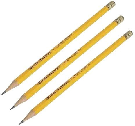 Caran d'Ache 0351.272 Pencil Yellow with Eraser Hardness Grade: HB (Pack of 3)