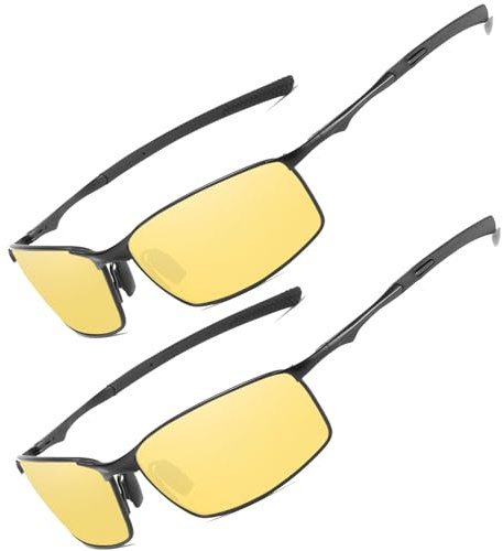 LEDING&BEST Polarizzati Occhiali da Sole da Uomo Donna Ultraleggera Metallo