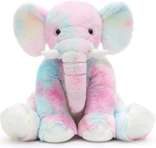 MorisMos 50cm lang riesen Elefant Kuscheltier XXL,Bunt groß Elefant Plüschtier Stofftier,Geburtstag Weihnachten Geschenk Kinder Baby