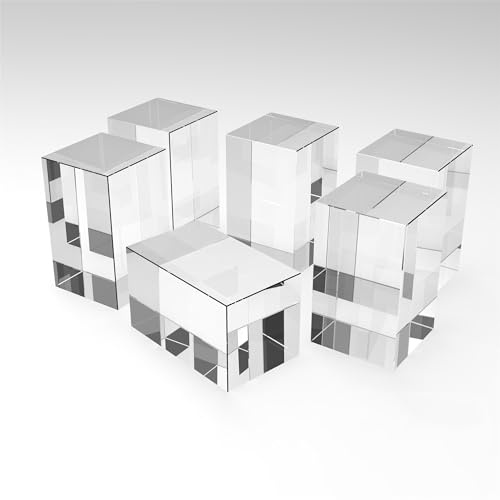 Ciezeical K9 Kristallglasblock blanko 6 Packungen, 60 x 60 x 100 mm, speziell für 3D-Lasergravur für Heimwerker und Geschenke, transparenter Glasstein