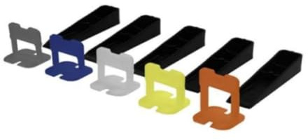 Distanziatori autolivellanti per piastrelle 0,5 mm | Sistema livellante per pavimenti e rivestimenti | 250 tiranti compatibili cunei | (Verde, Tirante maxi super 0,5 mm) | Skemi Italia