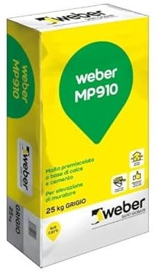 Malta premiscelata da muratura Weber MP910 grigia 25kg