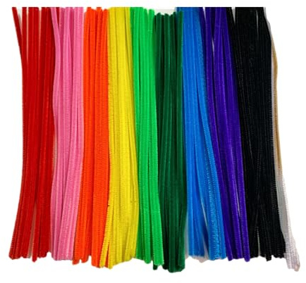 100 Uds Limpiadores de pipas coloridos y borrosos, tallos de chenilla curvados, suministros de arte Hecho A Mano, juguete para niños, alambre borroso