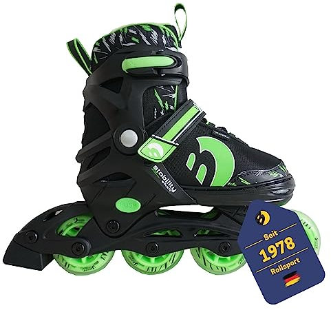 Best Sporting Inline Skates Kinder & Erwachsene I Rollschuhe größenverstellbar 38-41 I robuste Inliner mit Bremse I grün - schwarz I hochwertige Rollerskates Schuhe I Inliner mit 4 Rollen