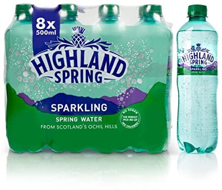 Highland Spring Sparkling Water, 8x500ml