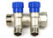 Verteiler 2-Fach mit Absperrventil Blau Sanitär 3/4 x 1/2 Wasser Heizung
