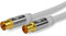 goobay Cable de antena para TV (135 dB, 4 apantallamiento, conector coaxial hembra (3,0 m), color blanco