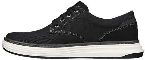Skechers Moreno - Zapatillas Oxford de Lona para Hombre, Negro (Negro), 41 EU
