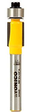 Yonico 14144q 1/2-Inch Height X 3/8-Inch Diameter Flush Trim Router Bit 1/4-Inch Shank