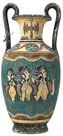 Minoan Vase Keramik Malerei Pariser Frauen altgriechische Kreta Keramik Knossos