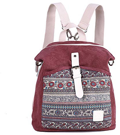 EVEOUT Vintage Unisex Casual Canvas College Schulter Rucksack, Frauen und Herren Laptop Rucksack für die Arbeit Schule Reisen, Wandern Camping Daypacks