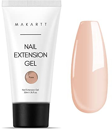 Makartt Poly Nail Gel,Nail Extension Gel 50ML, Builder Gel Nail Extension White Pink Nude Clear Rosy Gel for Technician Starter DIY Salon Design