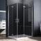 SONNI Cabine de douche 80 x 120 cm, entrée d'angle 195 cm, hauteur avec portes battantes en verre Nano de 6 mm, porte à charnière, paroi de douche, entrée d'angle